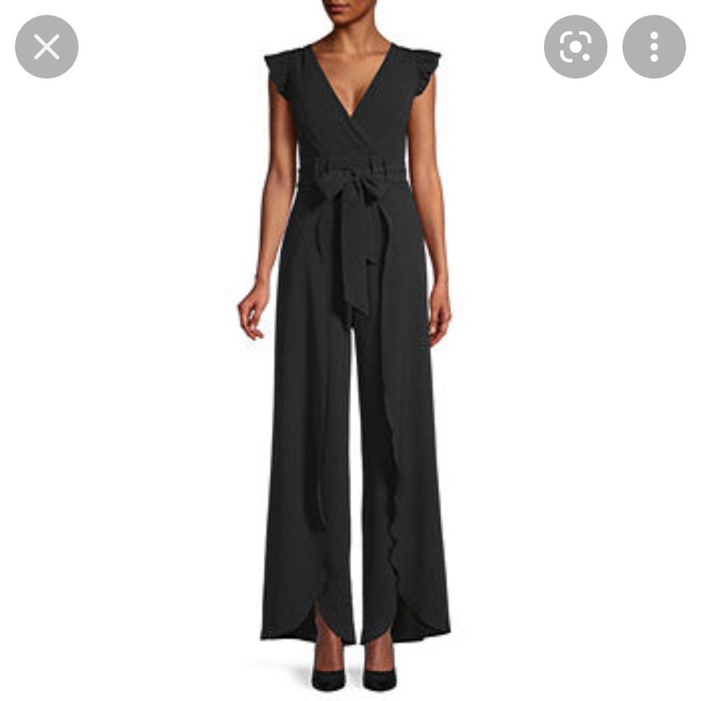 Premier Amour Black Belted Jumpsuit (size 6), NWT✨🎄